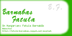 barnabas fatula business card